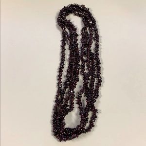 Dark maroon beaded necklace